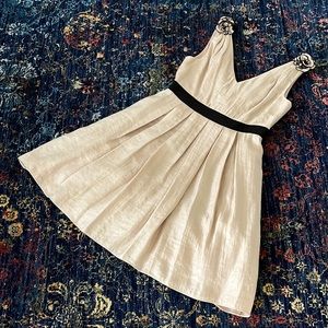 Blush and black Adrianne Papell Evening dress size 6 with plunging back